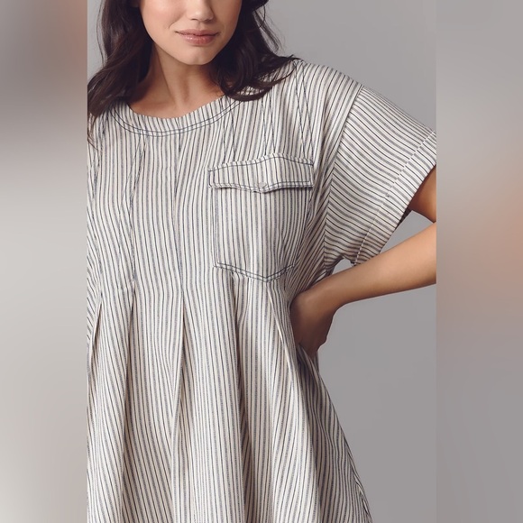 NWT Anthropologie Pilcro 2X Plus Short-Sleeve Denim Mini Swing Dress - Picture 4 of 14